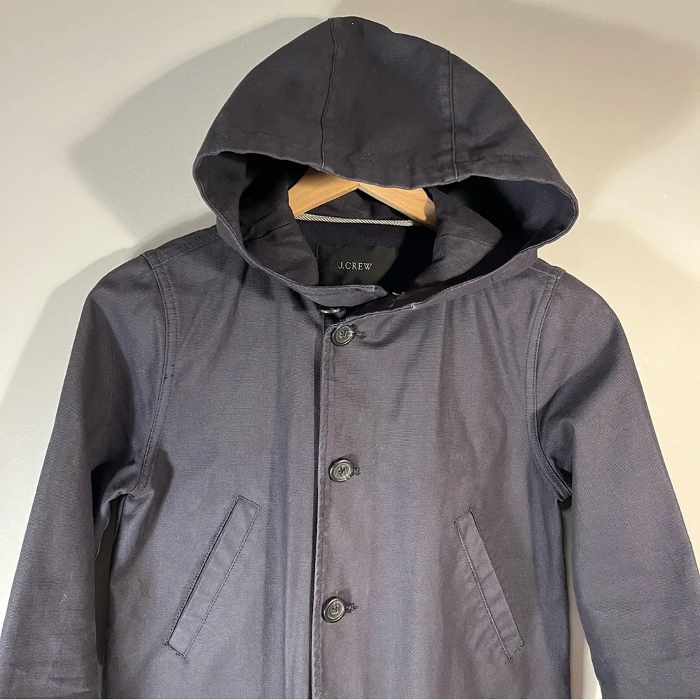 J. Crew Basket Weave Cotton Jacket Navy Blue 09619 Size XS